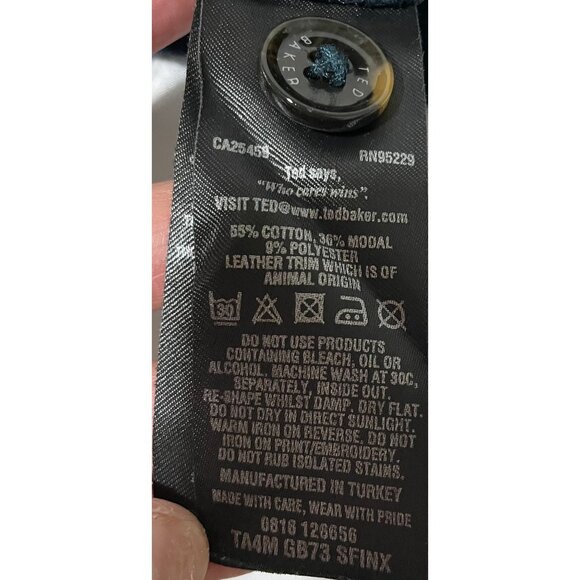 Ted Baker Men's Shawl Collar Sweater Size 5 Cotton Modal Blend Button Detail - Picture 10 of 15